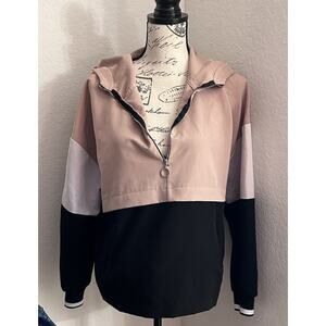 ZARA Women’s Pink Black White Colorblock Size M Jacket Hoodie Top
